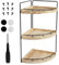 NIHUIFDPY Estante de ducha esquinero de madera de 2 niveles/3 niveles, organizador de ducha esquinero montado en la pared, estante de almacenamiento de ducha para baño, cocina, dormitorio (3 niveles)