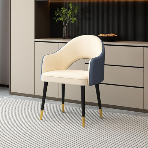 ZSLBGUYIAD Esszimmerstühle Moderner klassischer Esszimmerstuhl 4er-Set Ledersessel Stilvoller Bad-Dekostuhl, Verhandlungsstuhl mit Metallbeinen Gepolsterter Sitz für Wohnzimmer/Küche/Theke Lou