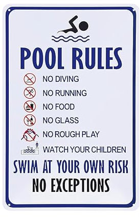 YOYI ART Schild mit Poolregeln