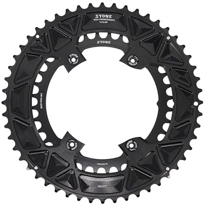 DJC Stone 110bcd Round Double Chainring for Shimano 105 R7100 UT R8100 DA R9200 Road Bike 56-42T 55-40T 54-40T 53-39T 52-36T 50-34T 48-33T 46-32T(Round 58-44T)