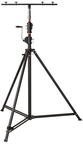 as - Schwabe Stativ für Baustrahler Arbeitsleuchten - höhenverstellbar 1,7 m bis 3,7 m - Flutlicht Stativ mit Traverse - Teleskop Stativ mit 45 kg Tragkraft - extrem robust - inkl. Tragetasche, 46752