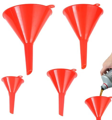 Funnel Set 4X Filling Bottles And Containers Funnels Engine Oil Fun-nel Reusable Wide Mouth Oil Fill Fun-nel For Kitchen/Laboratory/Garage/Car, 5cm/7.5cm/9.5cm/11.5cm