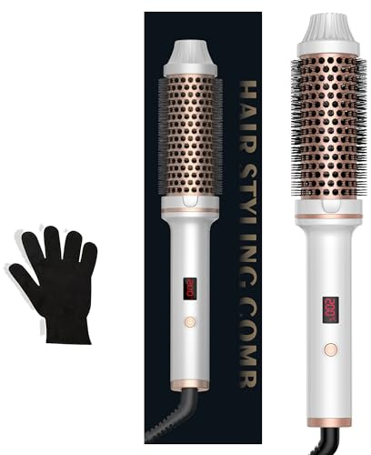 UMIGA Thermal Brush Thermobürste 38mm, Lockenbürste 3 in 1 LCD Anzeige 120-200℃, Erhöhen Sie das Haarvolumen, Lose Locken, Glattes Haar, Leichte Kompakte Größe,Verwendet als Kamm, Glätteisen