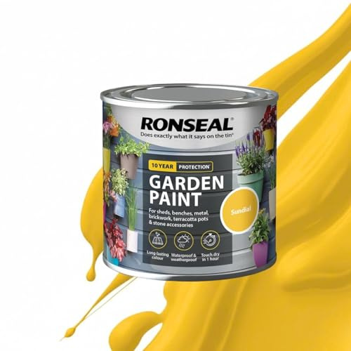 Milena Sundial Garden Paint 250ml, Water Based Wooden Paints, Fast Drying Matt Finish, Long Lasting Fade Resistance Fence Paint, DIY Colour for Brick, Flower Pots (Sundial, 250 M L)