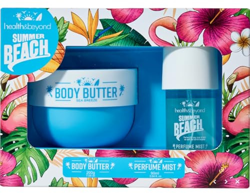 Summer Beach Coffret Corps Parfumé Femme – Beurre Corporel Hydratant 200 g + Brume Parfumée 90 ml – Senteur Coco-Grand Format