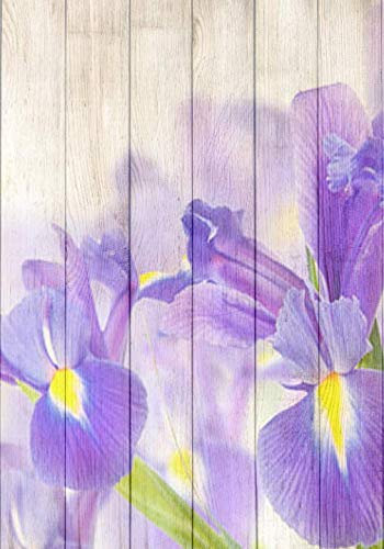 Blue Flag Iris on Wood Notebook -- Creative Journal: LINED, College Ruled, 7x10, Cream Paper, 184 Pages