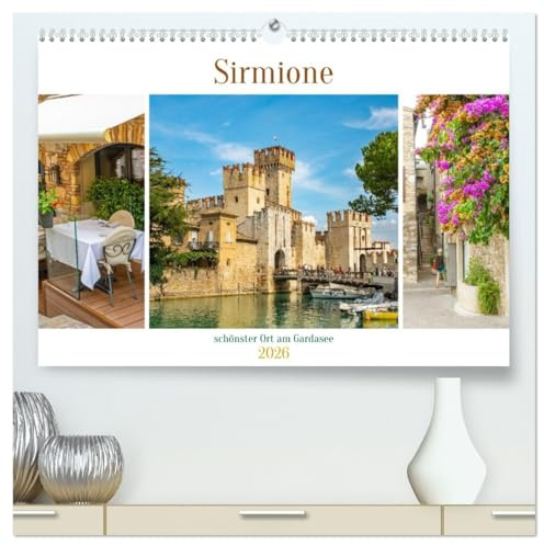 Sirmione - schönster Ort am Gardasee (hochwertiger Premium Wandkalender 2026 DIN A2 quer), Kunstdruck in Hochglanz: Die Halbinselstadt im Süden des Gardasees. (CALVENDO Orte)