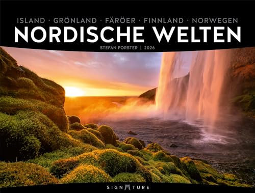 Nordische Welten Signature Kalender 2026 | Bildgewaltiger Skandinavien-Kalender im großen Querformat (66x50 cm) | Island, Färöer, Grönland, Norwegen