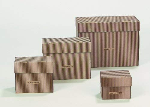 PapierTiger Pro NA Karteikasten Streifen A6 Kartonage braun (6 er Set)