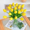 JUSTOYOU 10 STK PU Real Touch Latex Künstliche Tulpen Gefälschte Tulpen Blumen Blumensträuße Blumen Arrangement für Home Room Hochzeitsstrauß Party Herzstück Dekor Gelb