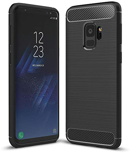 NALIA Silikonhülle für Samsung Galaxy S9 - rutschfest - Hülle, Schwarz | Spider-Web Innenstruktur dämpft Stürze, Wärmeableitung beim Laden, Erhöhte Kamera- und Displaykanten, VORTEX