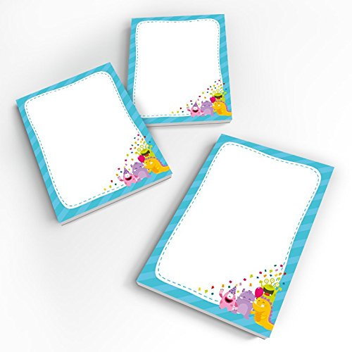 JuNa-Experten Mitgebsel 12 Mini-Notizblöcke (A7) lustige Monster/Gastgeschenk Kindergeburtstag Geburtstag Hochzeit Taufe Kinder Junge Mädchen