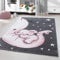 HomebyHome Kinderteppich Rosa 80x150 cm Elefantenmuster Läufer Mädchen Teppich Kinderzimmer Kurzflor Teppich Extra Weich Antiallergen Babyzimmer Teppich