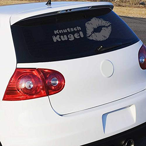 INDIGOS UG - Auto Aufkleber Knutschkugel 60cm x 25cm dunkelgrau - Heckscheibenaufkleber - Autoaufkleber lustig - Tuning - Spoiler - Sticker Wohnmobil