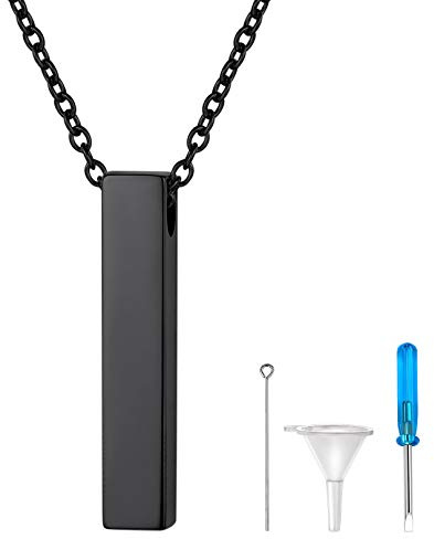 Richsteel - Collier Urne Funéraire pour les Humains et les Animaux de Compagnie Memorial - Pendentif Cendres Arbre de Vie/Sablier/Larme Goutte en Acier Inoxydable avec Collier Fin (BoÎte Cadeau)