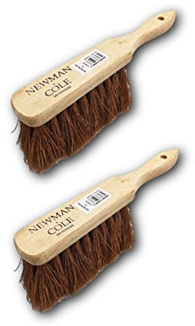 Newman and Cole Natural Wooden Hand Brushes - Choose from Hard Stiff Bristle Brush or Soft Brush with Natural or Synthetic Bristles (2 x Coco Soft Hand Brush)