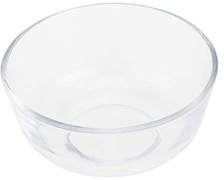 HEMOTON 1 STÜCK 4,5 Zoll Salatschüssel Hitzebeständiges Glas Transparent Obst Dessert Nudeln Schüssel Küche