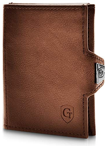 GenTo® SMARTLET - Cartera delgada - Con y sin compartimento para monedas -Protección RFID probada por NFC -minicartera pequeña -Hombres y mujeres - funda delgada e inteligente -caja de regalo incluida
