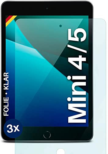 moex FlexProtect Schutzfolie kompatibel mit Apple iPad mini (4.&5. Gen.) Displayschutz nur 0.2 mm dünn, Folie für das Display, HD Ultra klar und extra kratzfest - 3 Stück
