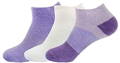 BambooMN Women's Small Super Aloe Infused Fuzzy Nylon Socks - Assortment I - Small (UK Size 2-7)