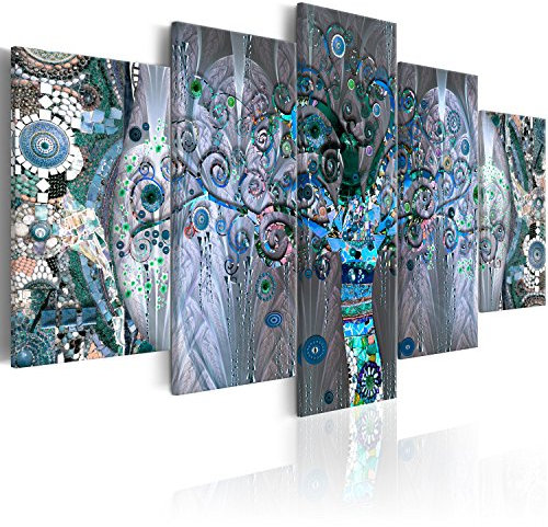 murando Akustikbild Gustav Klimt Baum des Lebens Bilder Akustikschaum Hochleistungsschallabsorber Schallschutz Leinwand 5 tlg Wandbild Raumakustik Schalldämmung Abstrakt