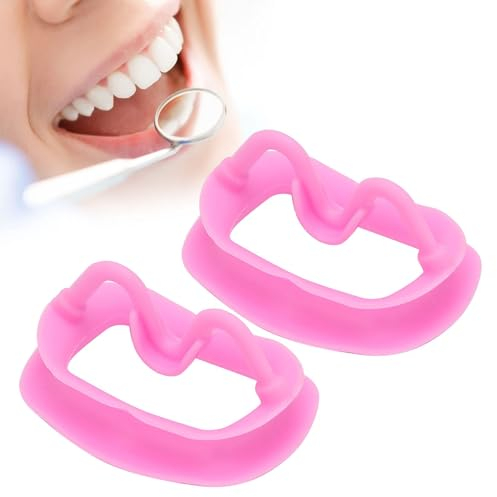 2 Stück Dental-Mundöffner, wiederverwendbar, autoklavierbar, Silikon, Zahnaufhellung, Wangenhalter, Lippenhalter für Zahnarzt, Mundinspektion, Mundschutz, Challenge-Spiel (Rosa)