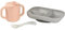 BÉABA, Set Vaisselle Silicone Repas Bébé, Coffret Repas d'apprentissage, 3 Pièces, Assiette compartimenté + Tasse + Cuillère, Silicone Saine et Durable, Compatible lave-vaisselle, Micro-onde, Rose