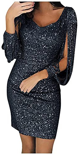 Ni_ka Robe De SoiréE Et Robe De Cocktail Mariage Luxe Mini Dress Courte Sexy à Coupe Slim Et Solide Chic Et Glamour Robes Grande Taille Noir Rose Taille S à 5XL