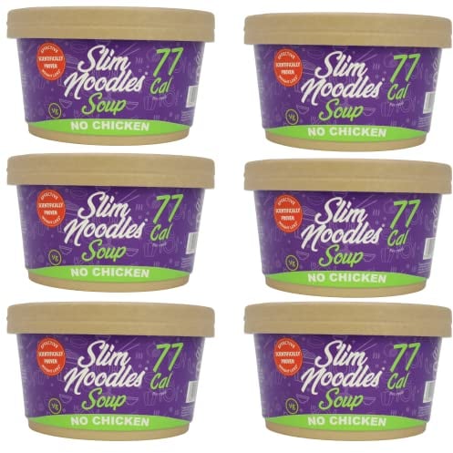 Eat Water Slim Noodle Pot No Chicken 267g x 6 - Instant Noodle Soup Low Calorie GMO Free- Low carb Diet Ready To Eat Vegan Food