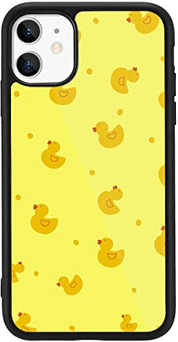 MAYCARI Cute Catroon Yellow Duck Printed Phone Case for iPhone XR, Hard Back Case with Soft TPU Bumper for Girls Children Women Protective Phone Case for iPhone XR