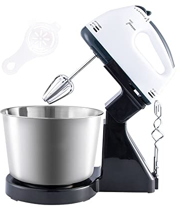 Electric Hand Held Blenders 2 in 1 Twin Hand and Stand Mixer 7 Speed Electric Whisk Beaters Professional Mixer for Mixing, Blending, Whipping and Beating, 180W