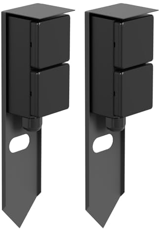 ledscom.de 2 pièces Colonne de Prises de Courant de Jardin PIWI avec Piquet de Terre pour l'extérieur, IP44, 2X, Acier Inoxydable, Anthracite, carré, 30 cm