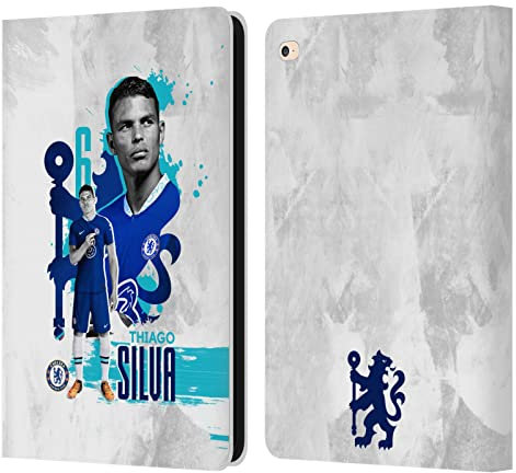 Head Case Designs Offizielle Chelsea Football Club Thiago Silva 2022/23 Erstes Team Leder-Wallet-Hülle Kompatibel mit Apple iPad Air 2 (2014)