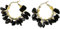 MIDJ Damen Creolen Ohrringe, Schwarzer Turmalin Tropfen Creolen Gold Farbe Naturstein Boho Classic Fashion Tropfen Ohrringe Für Damen Mädchen Handmade Charm Schmuck