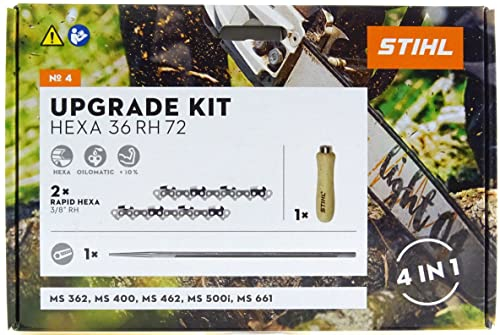 Stihl HEXA UPGRADE KIT4 50 cm 3/8 1,6 72TG 2 catene per sega Hexa, 1 lima esagonale, 1 manico per lima