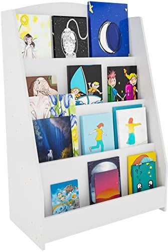 CLP Bücherregal Melfa I Zeitschriftenständer Mit 4 Fächern I Regal Für Kinderbücher I Organizer Weiß, Größe:60 cm
