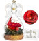 Ewige Rose Geschenke, Ewige Rose in Engel Glaskuppel, Konservierte Blumen Handgemachte Ewige Rose für Frauen Freundin Mutter zu Valentinstag Weihnachten Geburtstag (Rot) 1×stück