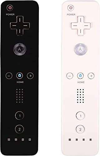 Wii Controller 2 Pack Wii u Remote mit Silikongehäuse und Handgelenksgurt (schwarz+weiß)
