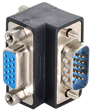 CY Adaptateur VGA SVGA mâle vers femelle coudé à 90 degrés pour moniteur projecteur