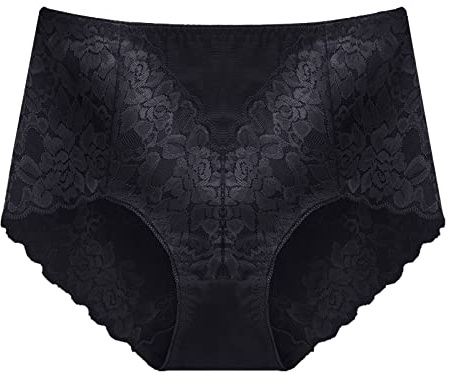 Klein Unterwäsche Herren Schwarz hoher Taille für Damen, Nahtloser kurzer Slip Vibrierende Unterwäsche Mit Fernbedienung (Black, L)