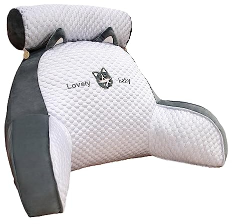 Chaies Rückenlehnenkissen Mit Armlehnen, Rückenlehnen Zum Sitzen Im Bett - Lesekissen Fü Bett,Rückenkissen Mit Abnehmbarer Nackenstütze Und Armlehnen Zum Sitzen Im Bett, Lesen, Fernsehen, Spielen