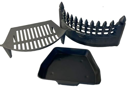 Castle Heavy Duty Grate Set - 16 Inch Fire Front Fret Matt Black