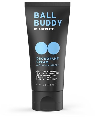 Ball Buddy Deodorant Cream For Men - Anti Chafing Cream Sweat Prevention Odor Control- Whole Body, Groin - Men's Hygiene Products- Stocking Stuffers for Boy, Dad, Husband (Fresh Clean Scent) (1)
