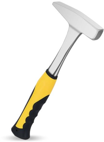 Sheet Metal Hammer - 21oz Tinsmith With Integral Forging for HVAC, Pipe Work, Square Shaping, Tinning (600, Yellow)