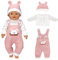SPERMUOY Kleidung Outfits für Baby Puppen,Baby Puppen 35-43 Kleidung Puppenkleidung mit Hut Langarm Hose,Kleidung Outfits für Baby Puppen,Puppenkleidung 35-43 cm-(Keine Puppe)