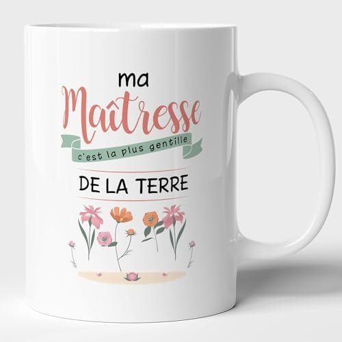 Lalasol Mug Cadeau Pour Maîtresse – Tasse Ma Maîtresse C'est La Plus Gentille Merci Maîtresse – Idée Cadeau Maîtresse Noël Entrée Scolaire Ecole