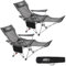 #WEJOY 2 en 1 Chaise de Camping Pliante, Chaise de Plage Pliable avec Repose-Pieds Dossier Réglables, Chaise Longue Inclinable Portable pour Camping Jardin Pique-Nique Pêche
