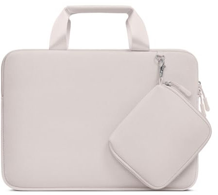 MOSISO Laptop Case 15 inch, 15 inch Laptop Sleeve Bag Compatible with MacBook Air M4 M3 M2, Surface, Dell XPS, Neoprene Carrying Computer Bag with Handle&Detachable Small Case, Stone Gray