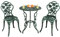 COSTWAY 3-TLG. Gartenmöbel Set, Balkonset mit 2 Stühle und Tisch, Balkonmöbel aus Aluminiumguss und Gusseisen, Terrassenmöbel, Gartengarnitur, Sitzgruppe für Terrasse, Balkon, Garten