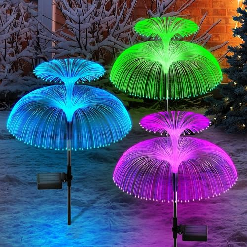 FIVAVA Lumiere Solaire Exterieur 4 Pièces,Jardin Lumiere Solaire Decorative,Lumière Solaire Exterieur pour Jardin Deco Lampe Solaire Exterieur